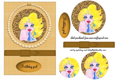 Birthday Girl Card Front and Round Pyramid