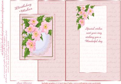 Wild Roses Flip Back Card Sheet 1