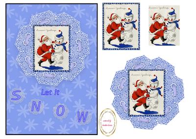 Vintage Santa and Snowman