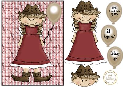 Line Dancer Female with Balloon