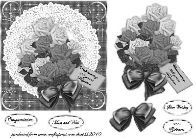 Silver Wedding Roses on Lace