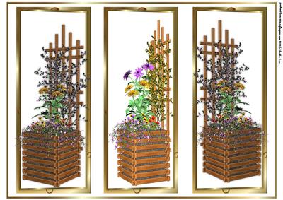 Flowering Planter Panels A4