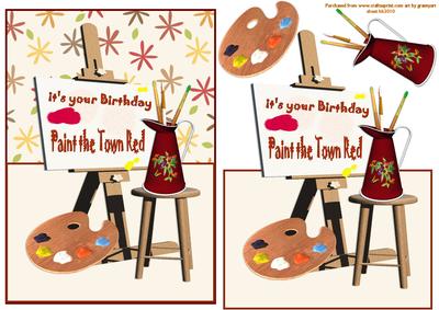 Paint the Town Red Artist Easel
