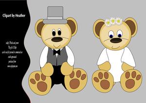 Teddy Bride and Groom