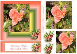 Cottage Rose Easel Card