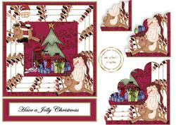Wavy Corner Stack Santa Reindeer Easel
