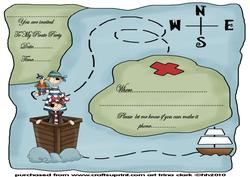 Pirate Scroll Birthday Invitation