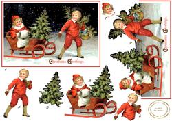 Step by Step Bringing Home the Tree Vintagechildren
