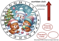 advent clock snow bears