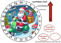 advent clock santa on scooter