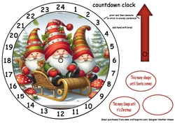 new advent count down clock a Christmas sledging gnomes