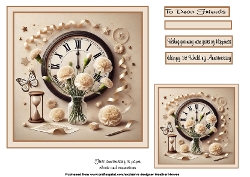 1st Anniversary (paper linen clock carnations)