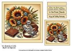 3rd Anniversary (leather crystal/glass sunflower)