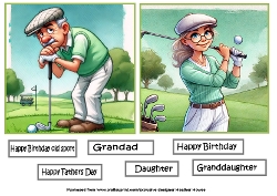 2 generations of golfers