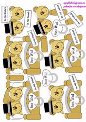 Wedding Bears in Bed