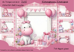 Baby Frames pink hippos