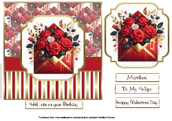 glam red roses envelopes