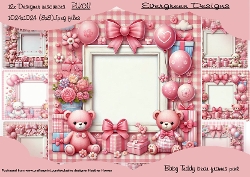 Teddy baby frames pink