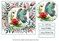 rosebud and butterfly