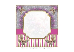 purple roses and gold butterflies insert
