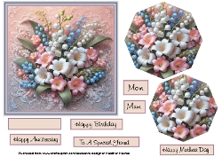 lily of the valley on lace with pyramid toppers