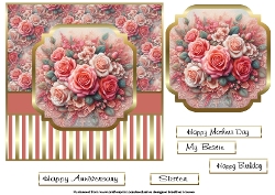 lace and  coral roses