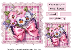 floral pansy and butterfly on lace1