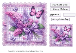 floral butterfly on lace lilac 2