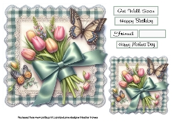 floral tulips on lace 2