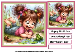 birhday girl with frog