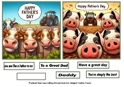 just pigs and cows fathers day toppers