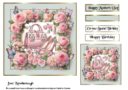 roses handbag and shoes