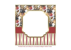 puppy dog border terrier with flowers and butterfly insert