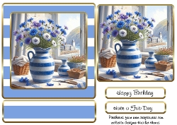 cornish jug with cornflowers easel
