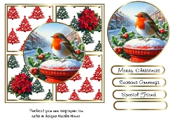 christmas postbox robin and ponsettia