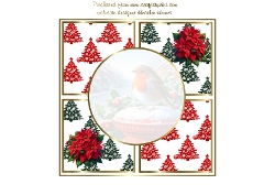 christmas postbox robin and ponsettia insert
