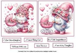 2 baby girl gnome toppers