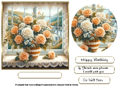 vase of flowers 3 orange roses