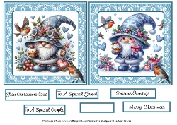 blue lace christmas gnomes
