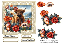 highland coo on lace