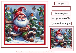 gnome christmas robin
