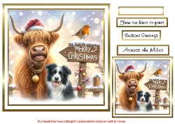 highland cow collie christmas