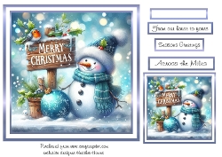 blue christmas snowman 1