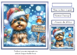 blue christmas yorkie