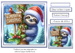 blue christmas sloth
