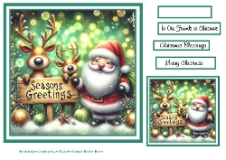 green santa reindeers