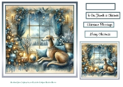 christmas dogs/animal windows 6 greyhounds 2
