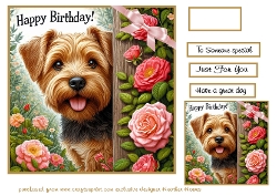norfolk terrier and flowers happy birthday