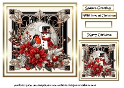 gold deco snowman