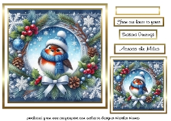 gold blue robin